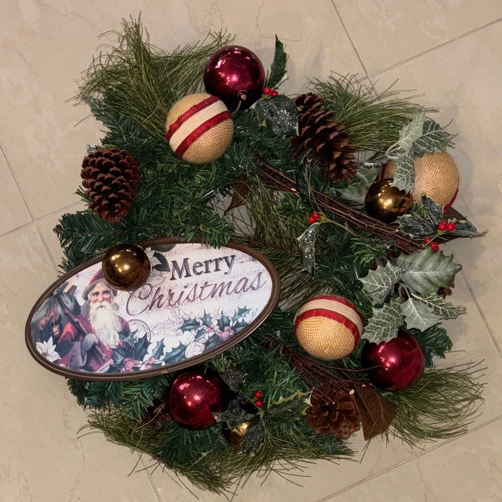 Festive Christmas Wreath with Red and Green Accents
